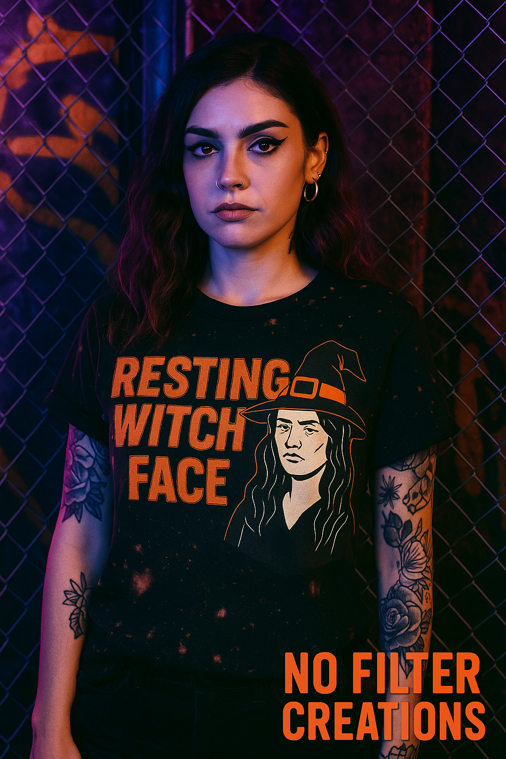 RESTING WITCH FACE – Bleached Halloween Tee