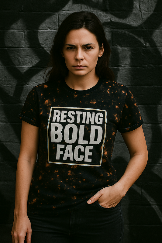 Resting Bold Face – Bleached Graphic Tee